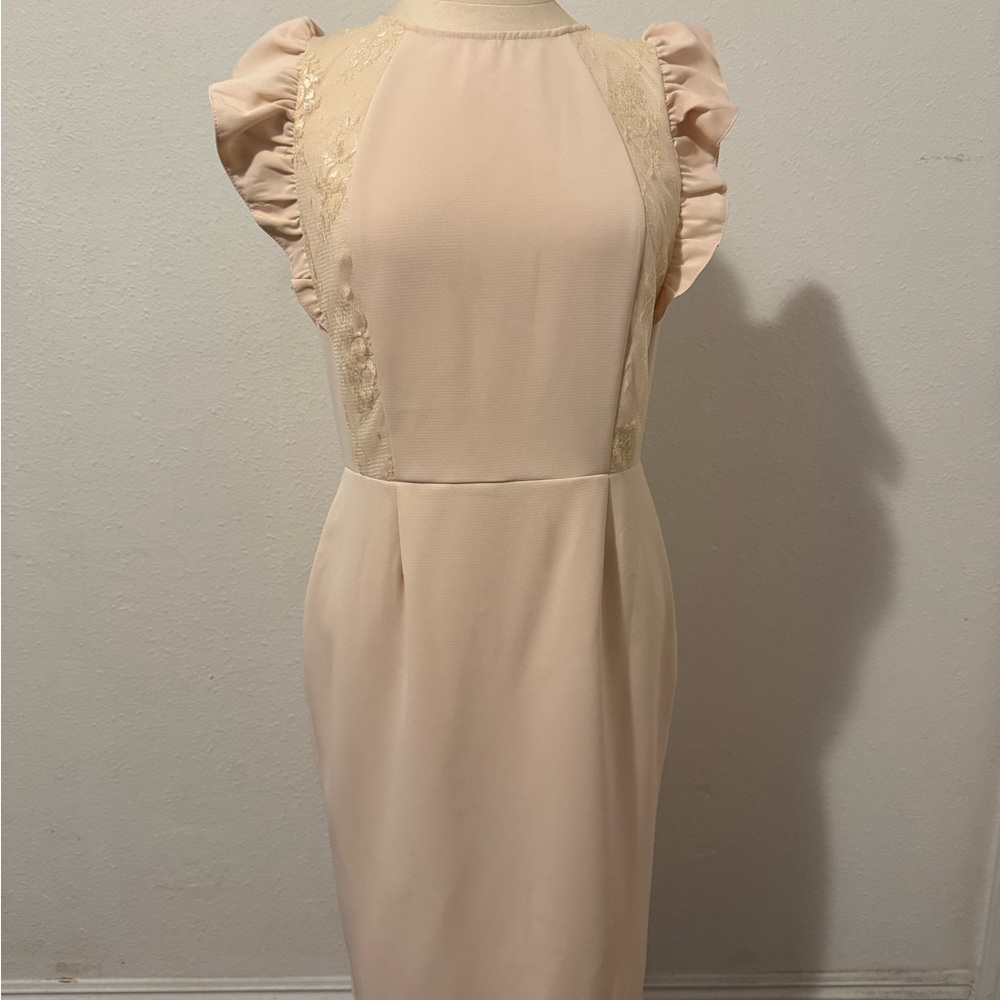 Paper Dolls Cream Ruffled Midi Dress